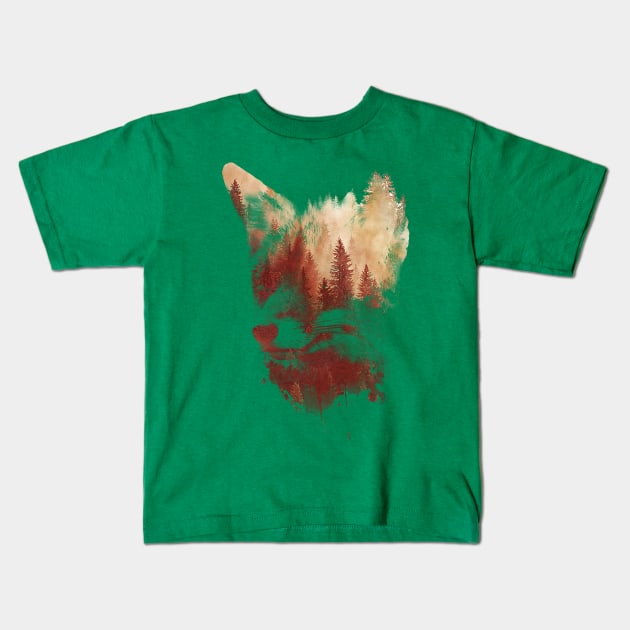 blind fox Kids T-Shirt by astronaut